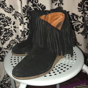 Black Fringe Ankle Boot.